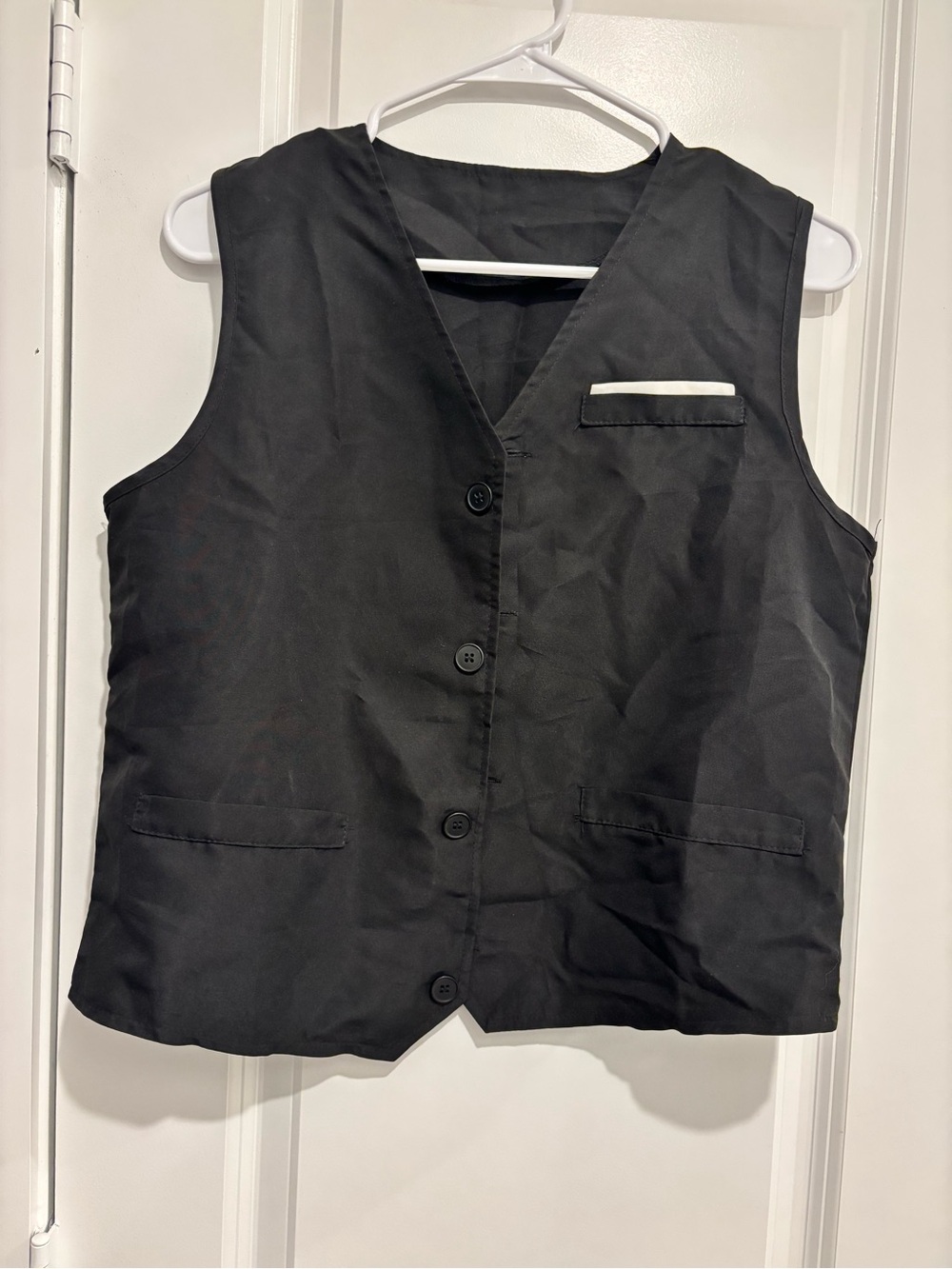 Children's Black Dress Vest with Pocket Trim